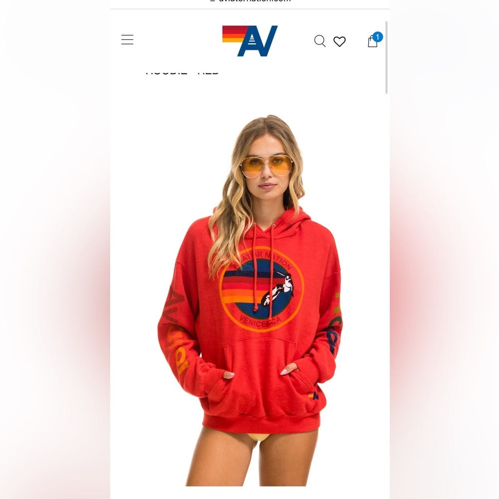 Sold out Aviator Nation hooded sweatshirt size M . NWOT.